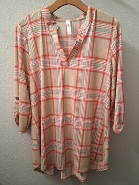 Honeyme Plaid Blouse Medium